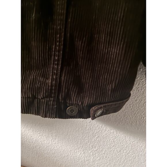 Gap Men's Corduroy Jacket L Chocolate Brown Sherpa Collar Y2K Button Up Pockets - Picture 7 of 11